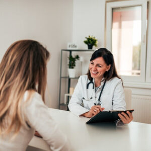 Female doctor consulting with a patient in a medical clinic